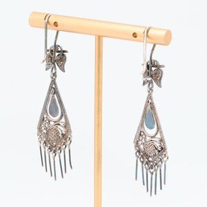 Vintage Sterling Silver Dangle Chandelier Earrings